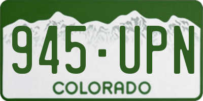 CO license plate 945UPN