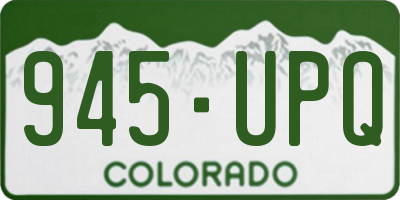 CO license plate 945UPQ
