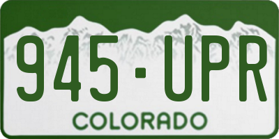 CO license plate 945UPR