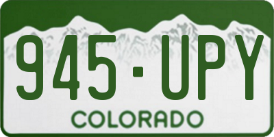 CO license plate 945UPY