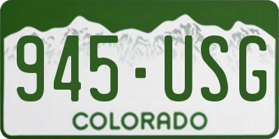 CO license plate 945USG