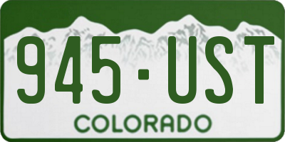 CO license plate 945UST