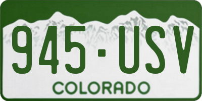 CO license plate 945USV