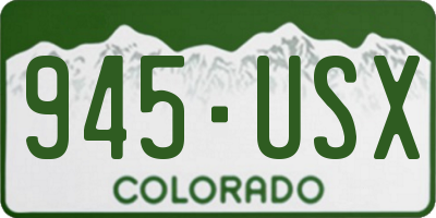 CO license plate 945USX