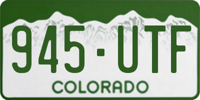 CO license plate 945UTF