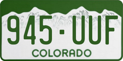 CO license plate 945UUF