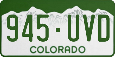 CO license plate 945UVD
