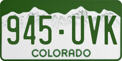 CO license plate 945UVK