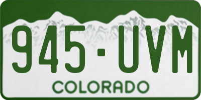 CO license plate 945UVM