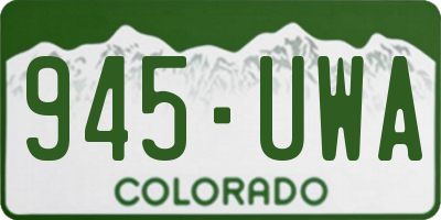 CO license plate 945UWA