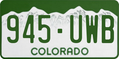 CO license plate 945UWB