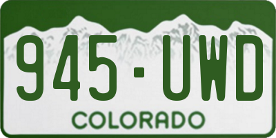 CO license plate 945UWD