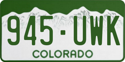 CO license plate 945UWK