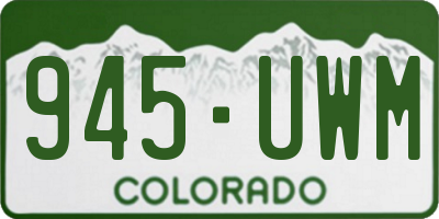 CO license plate 945UWM