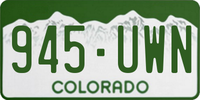 CO license plate 945UWN