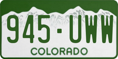 CO license plate 945UWW