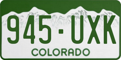 CO license plate 945UXK