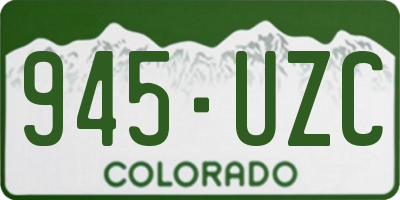 CO license plate 945UZC