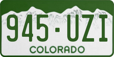 CO license plate 945UZI