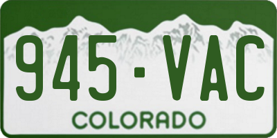 CO license plate 945VAC