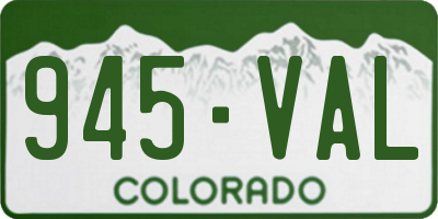 CO license plate 945VAL
