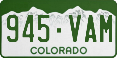 CO license plate 945VAM
