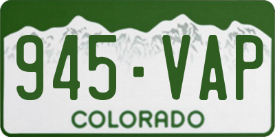 CO license plate 945VAP