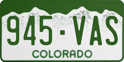 CO license plate 945VAS
