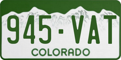 CO license plate 945VAT