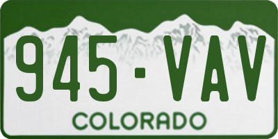 CO license plate 945VAV