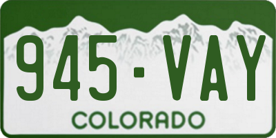 CO license plate 945VAY