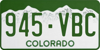 CO license plate 945VBC