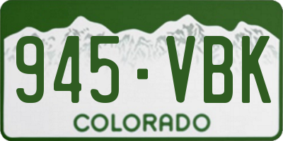 CO license plate 945VBK