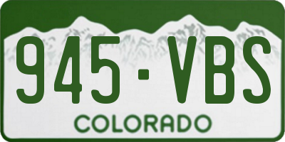 CO license plate 945VBS