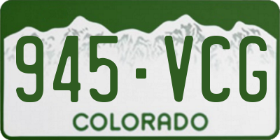 CO license plate 945VCG
