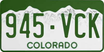 CO license plate 945VCK