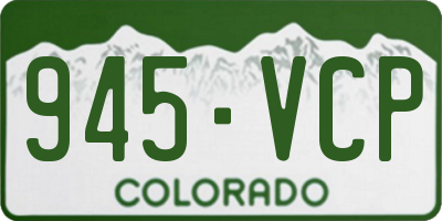 CO license plate 945VCP
