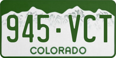 CO license plate 945VCT