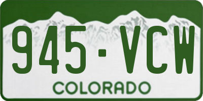 CO license plate 945VCW