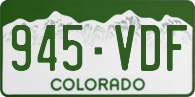 CO license plate 945VDF