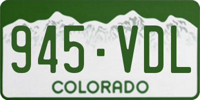 CO license plate 945VDL