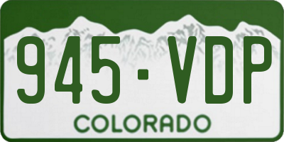 CO license plate 945VDP