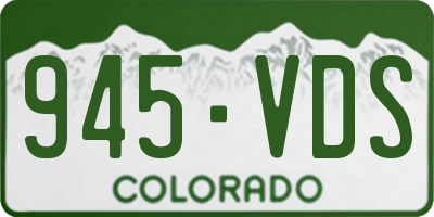CO license plate 945VDS