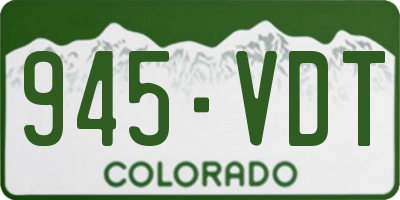 CO license plate 945VDT
