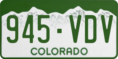 CO license plate 945VDV
