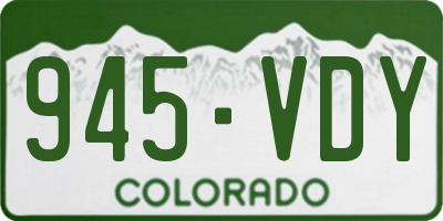 CO license plate 945VDY