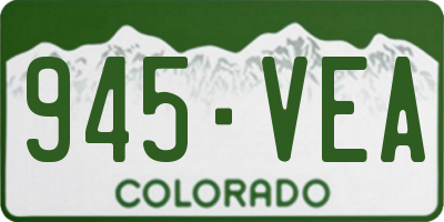 CO license plate 945VEA