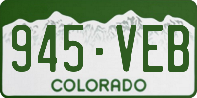 CO license plate 945VEB