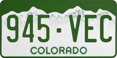 CO license plate 945VEC