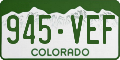 CO license plate 945VEF